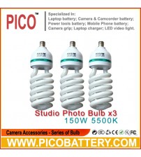 NEW PHOTOGRAPHIC EQUIPMENT 5500K bulb for Energy Saving two lamp holder 150w 3pcs BY PICO